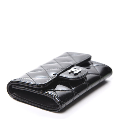 Chanel Patent Quilted Flap Card Holder Black 3 of 9