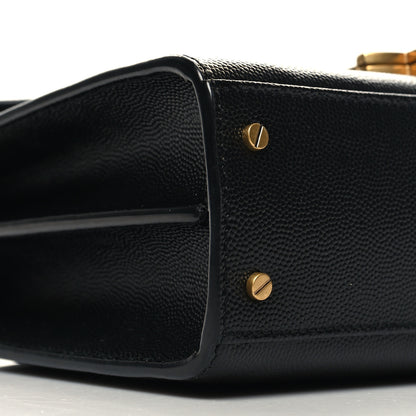 Saint Laurent Grain de Poudre Mini Classic Monogram Cassandra Top Handle Black 8 of 10