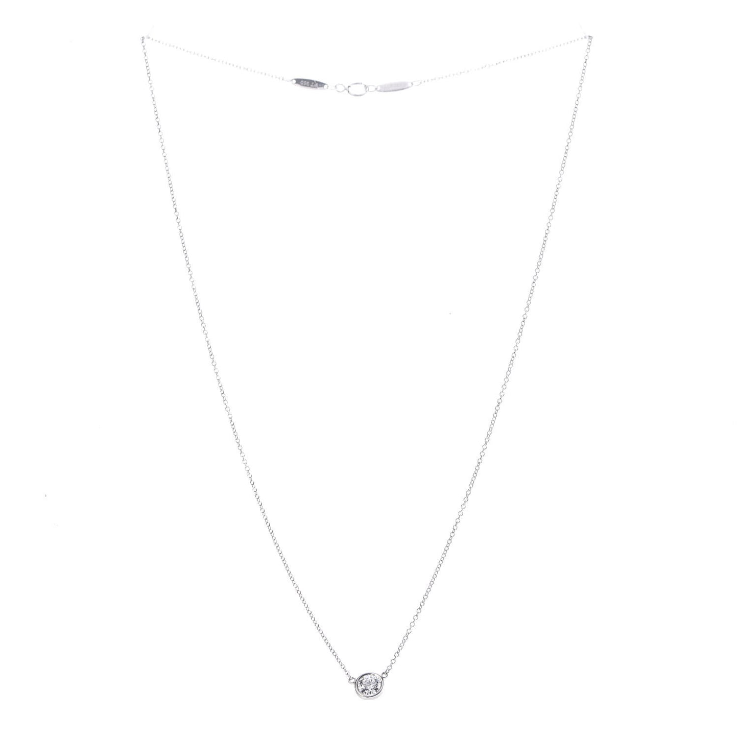 Platinum Diamond .43ct Elsa Peretti Diamonds by the Yard Pendant Necklace