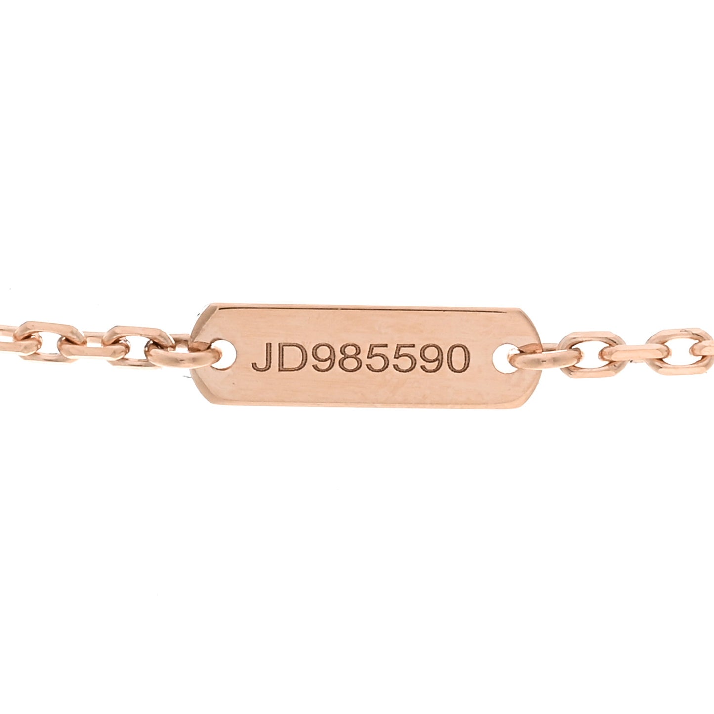 18K Rose Gold Diamond Silver Obsidian Vintage Alhambra Pendant Necklace