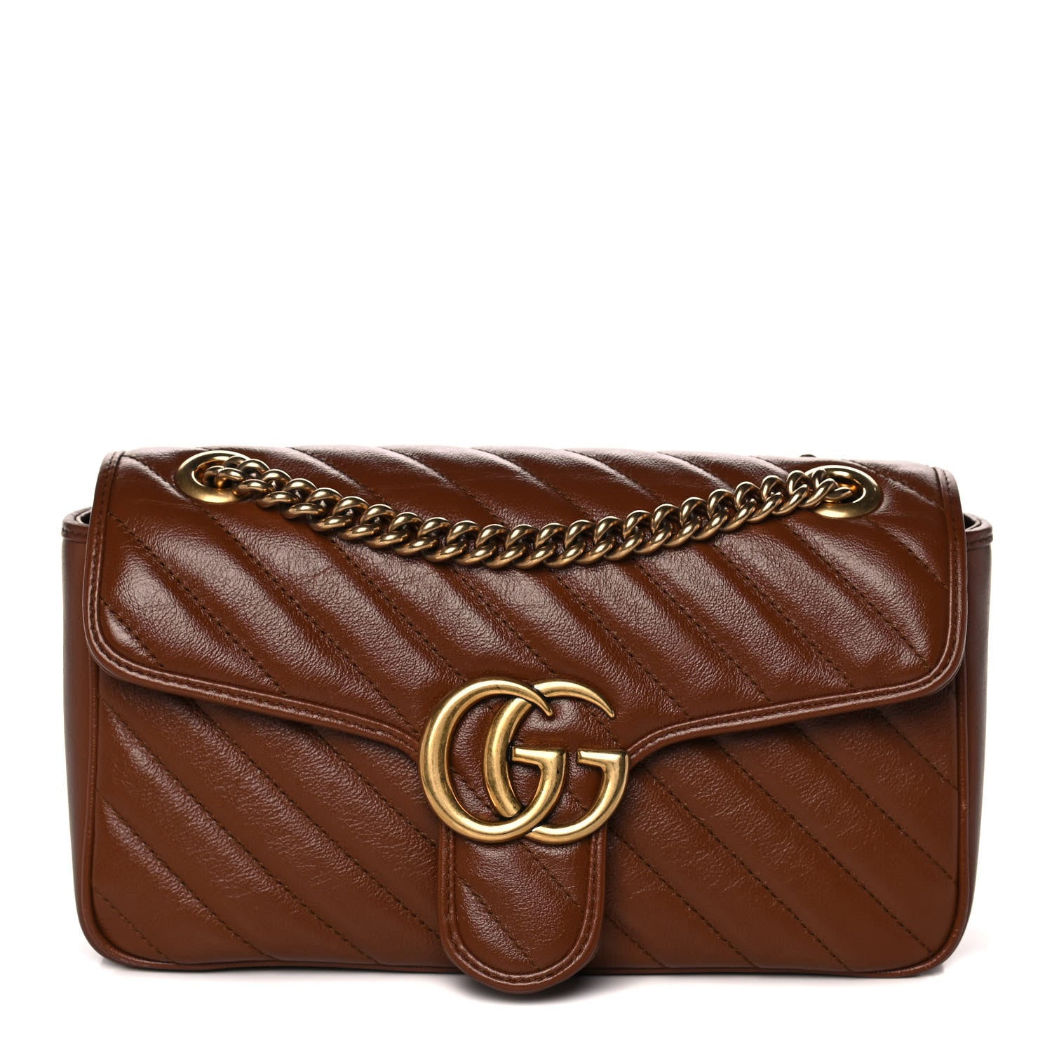 Gucci Azalea Calfskin Matelasse Diagonal Small GG Marmont Shoulder Bag Cuir 1 of 13