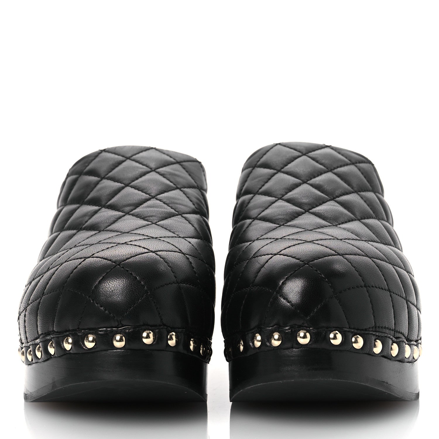 Chanel Lambskin Quilted CC Clogs 39 Black 3 of 11