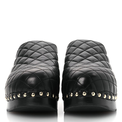 Chanel Lambskin Quilted CC Clogs 39 Black 3 of 11