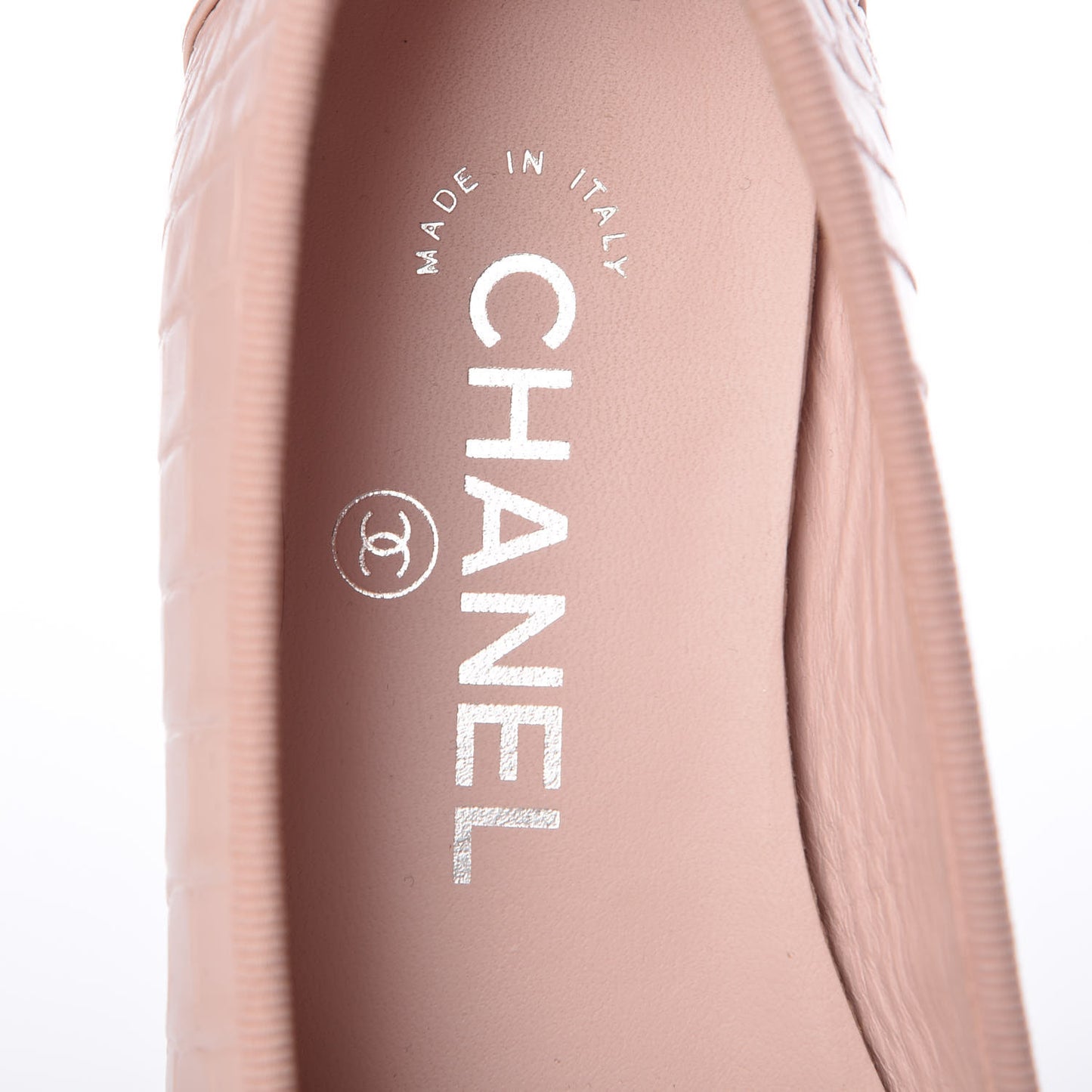 Alligator CC Cap Toe Ballerina Flats 35 Light Pink