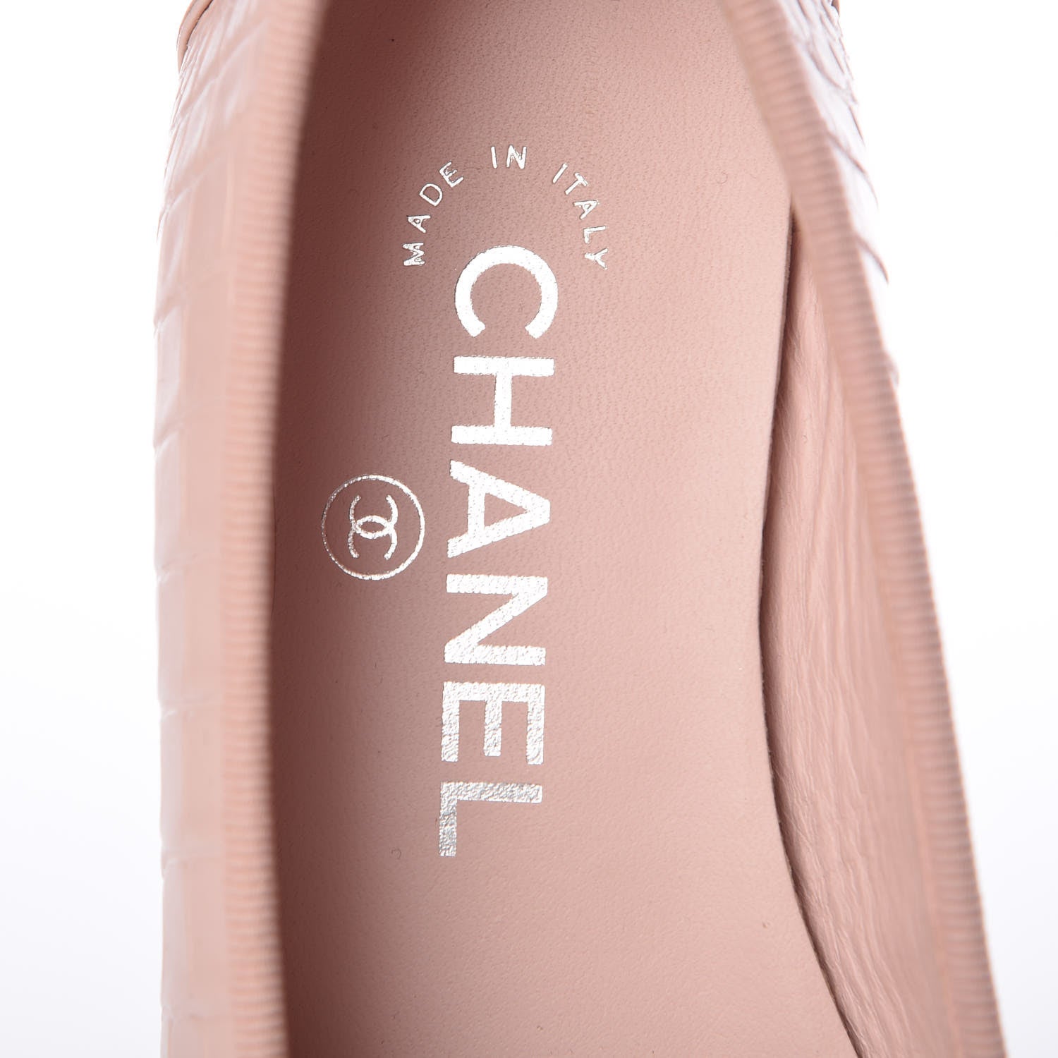 Chanel Alligator CC Cap Toe Ballerina Flats 35 Light Pink 7 of 12