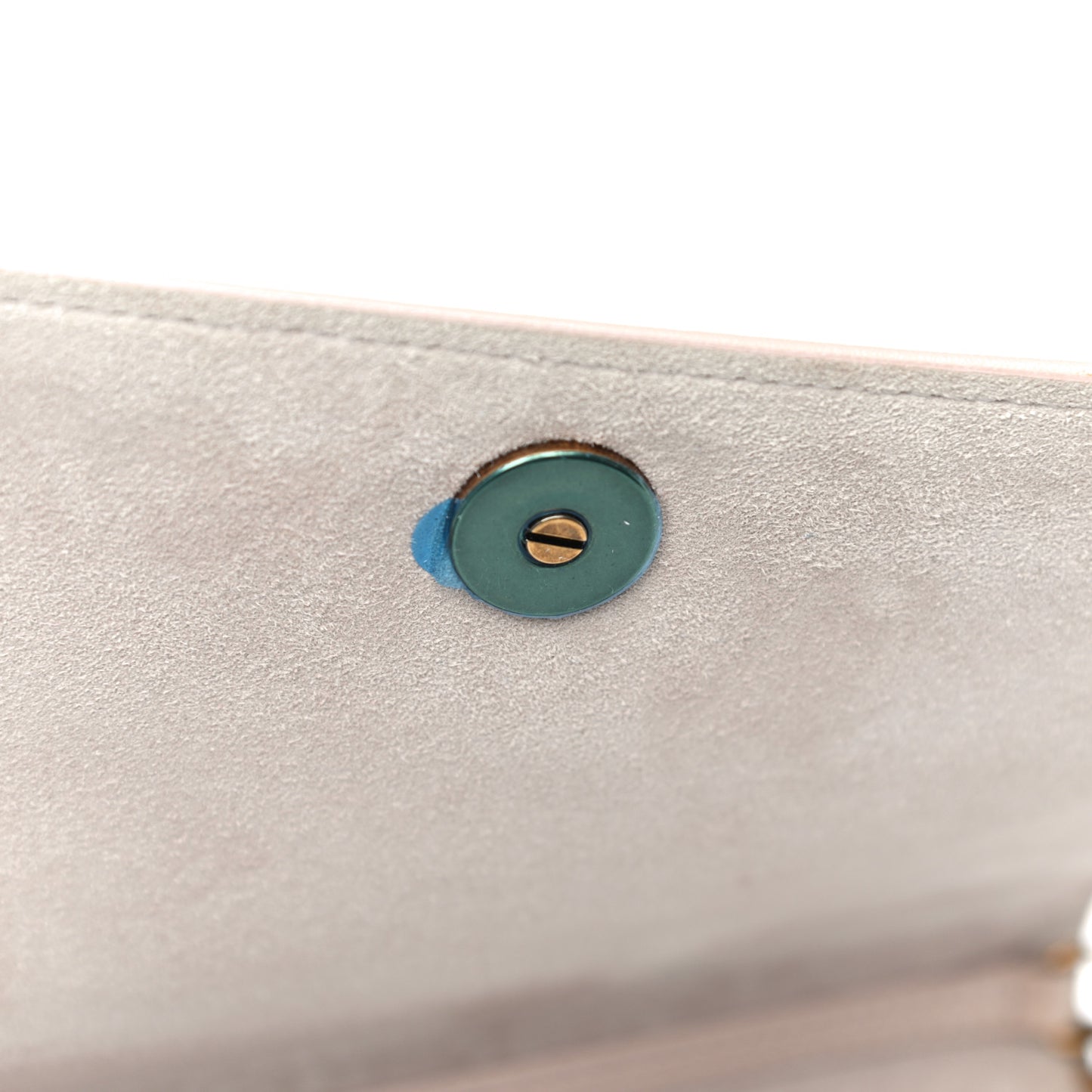 Calfskin Studded Diorama Wallet on Chain Pouch Nude