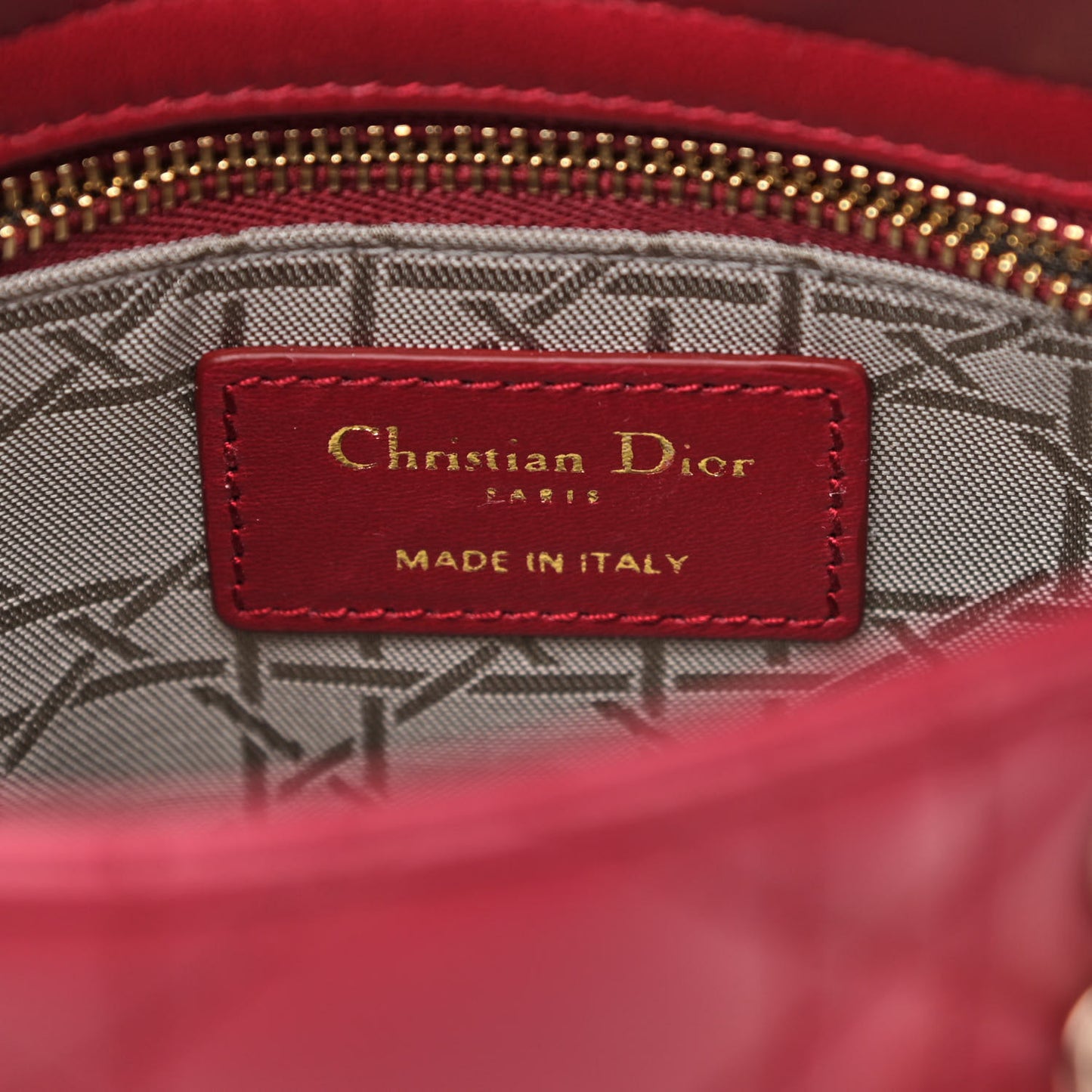 Lambskin Cannage Mini Lady Dior Burgundy