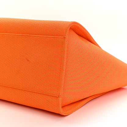 Chanel Mixed Fibers Calfskin Deauville Medium Tote Orange Yellow 11 of 15