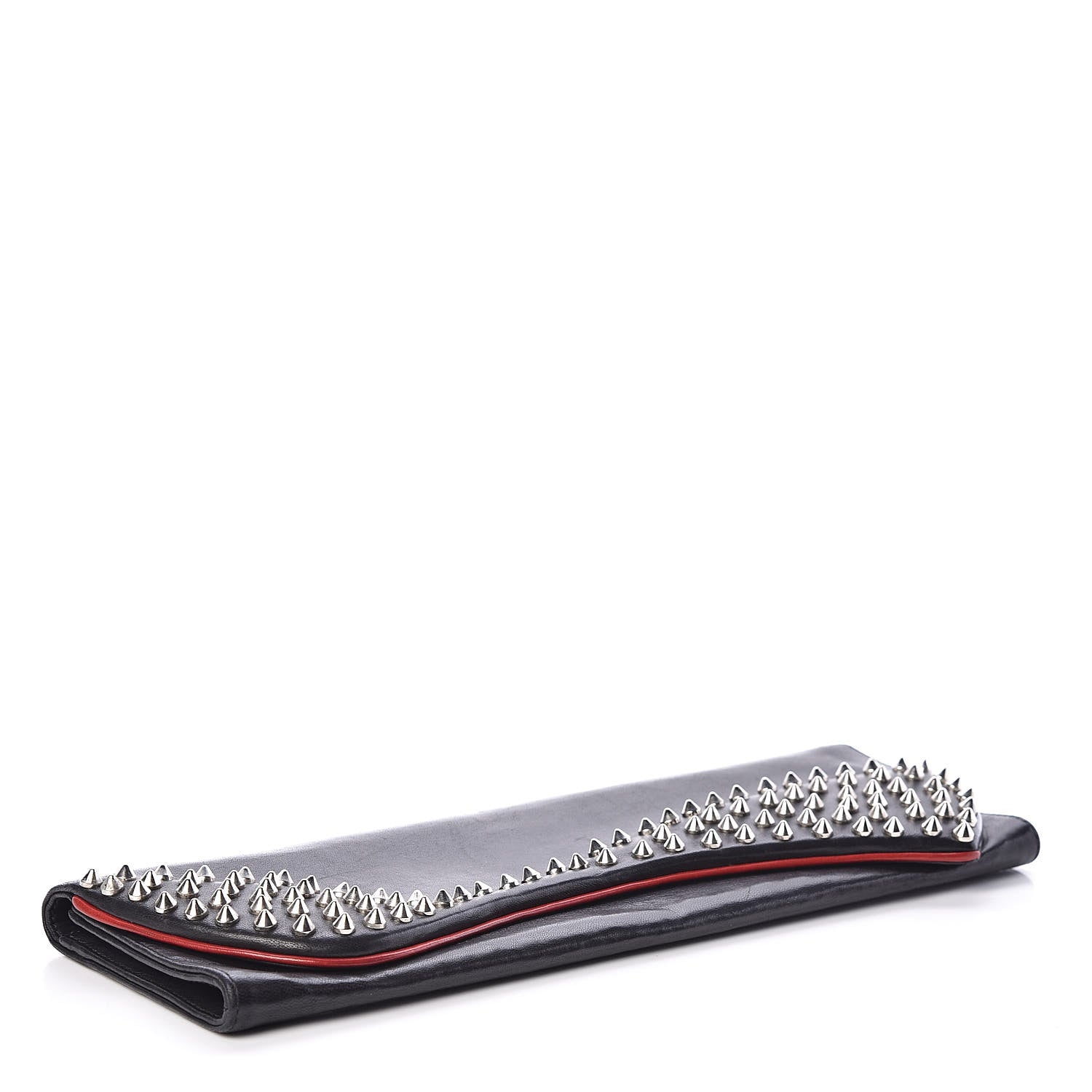 Christian Louboutin Calfskin Spikes Pigalle Clutch Black 4 of 7