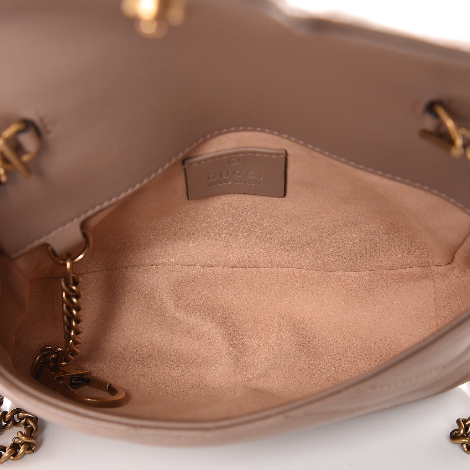 Gucci Calfskin Matelasse Super Mini GG Marmont Shoulder Bag Porcelain Rose 7 of 10
