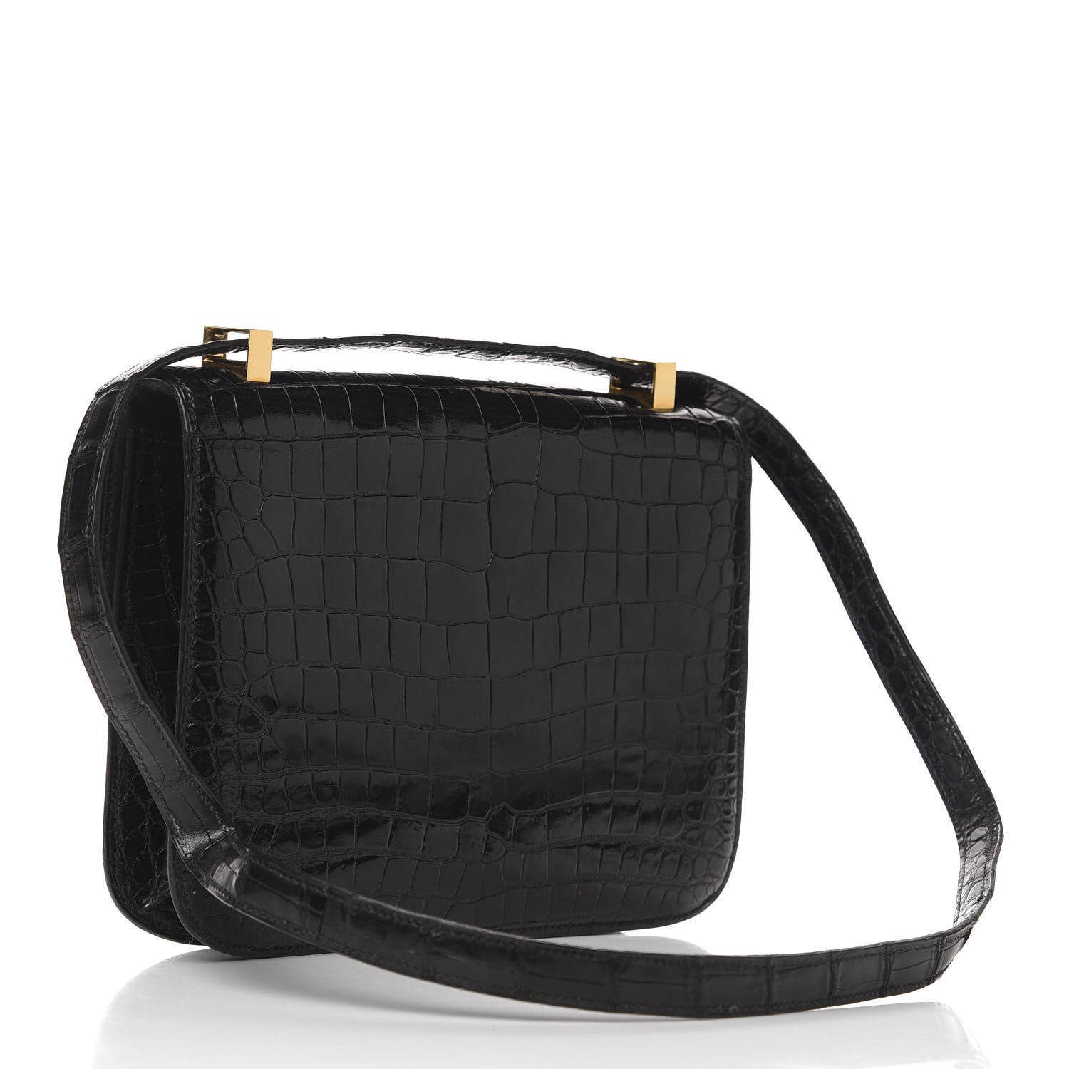 Hermes Shiny Porosus Crocodile Constance 23 Black 3 of 23