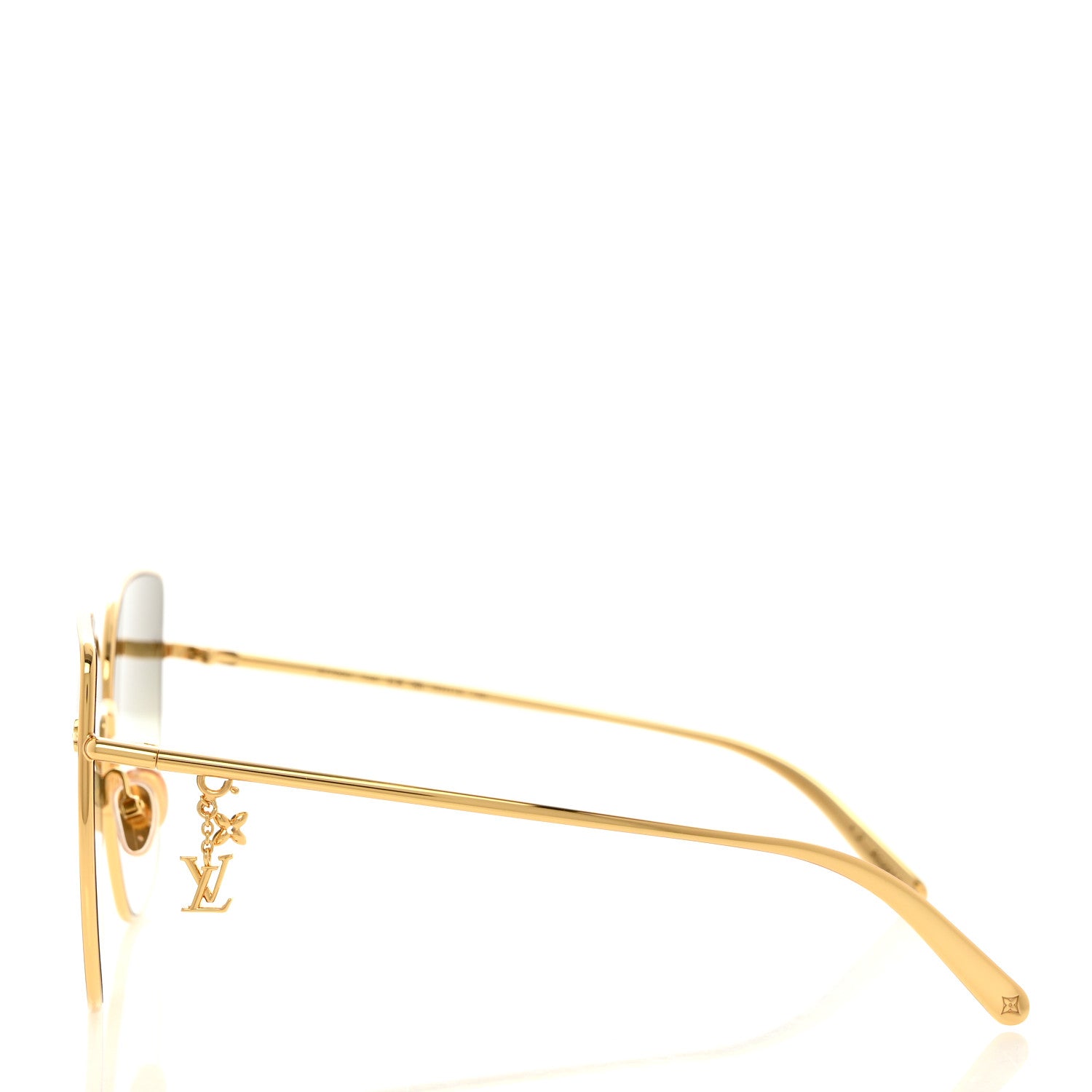 Louis Vuitton Metal LV Charm Cat Eye Sunglasses Z1720U Gold 4 of 9