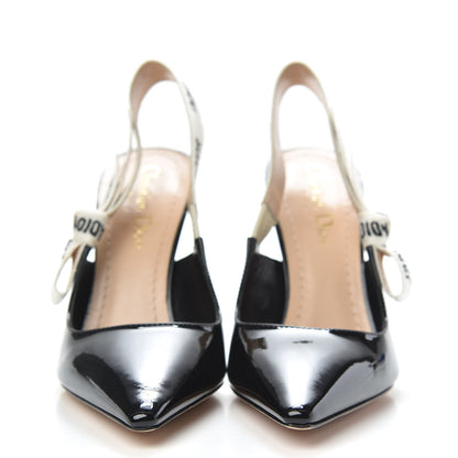 Christian Dior Patent Ribbon J'Adior Slingback 100mm Pumps 36 Black 4 of 9