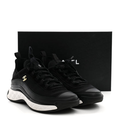 Chanel Velvet Calfskin Mixed Fibers CC Sneakers 40 Black 11 of 11