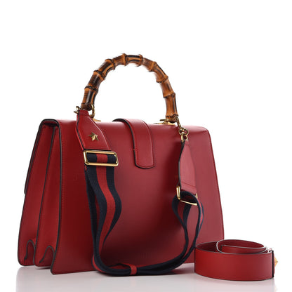 Gucci Moon Calfskin Web Large Dionysus Bamboo Top Handle Bag Hibiscus Red 4 of 9