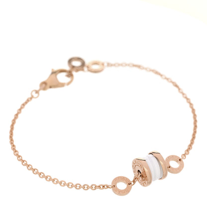 Bulgari 18K Rose Gold White Ceramic B.Zero1 Bracelet SM 1 of 4