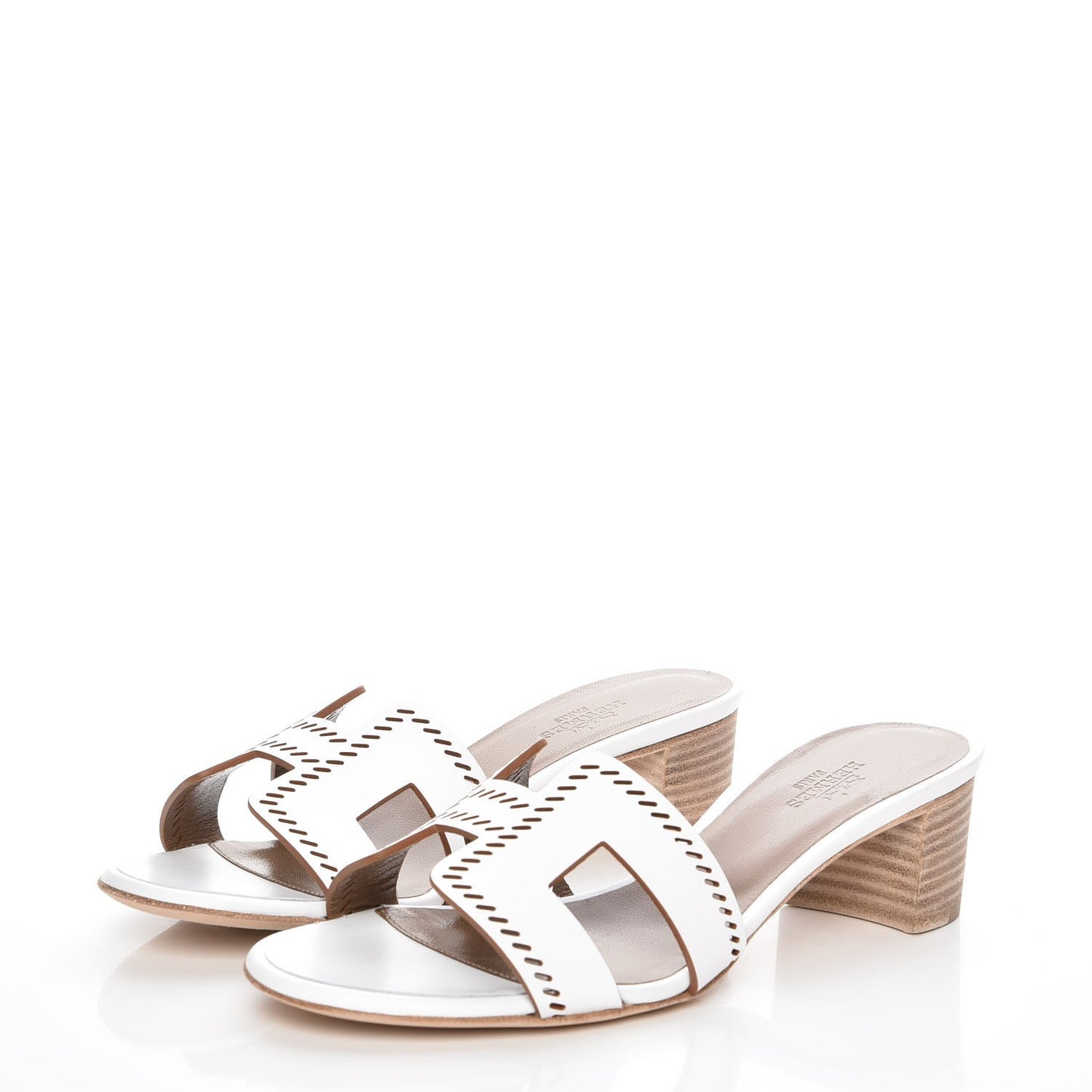 Calfskin Perforated Oasis Sandals 35 White