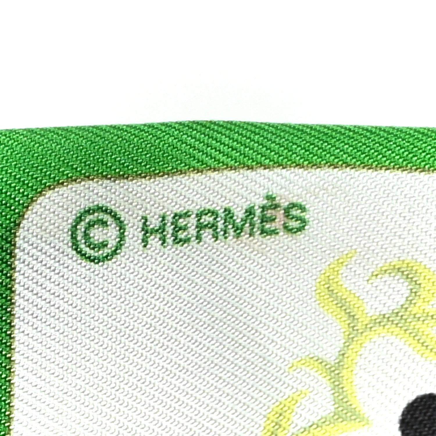 Hermes Silk Jeu de Cartes Twilly Vert Emeraude Black Jaune Soufre 3 of 4