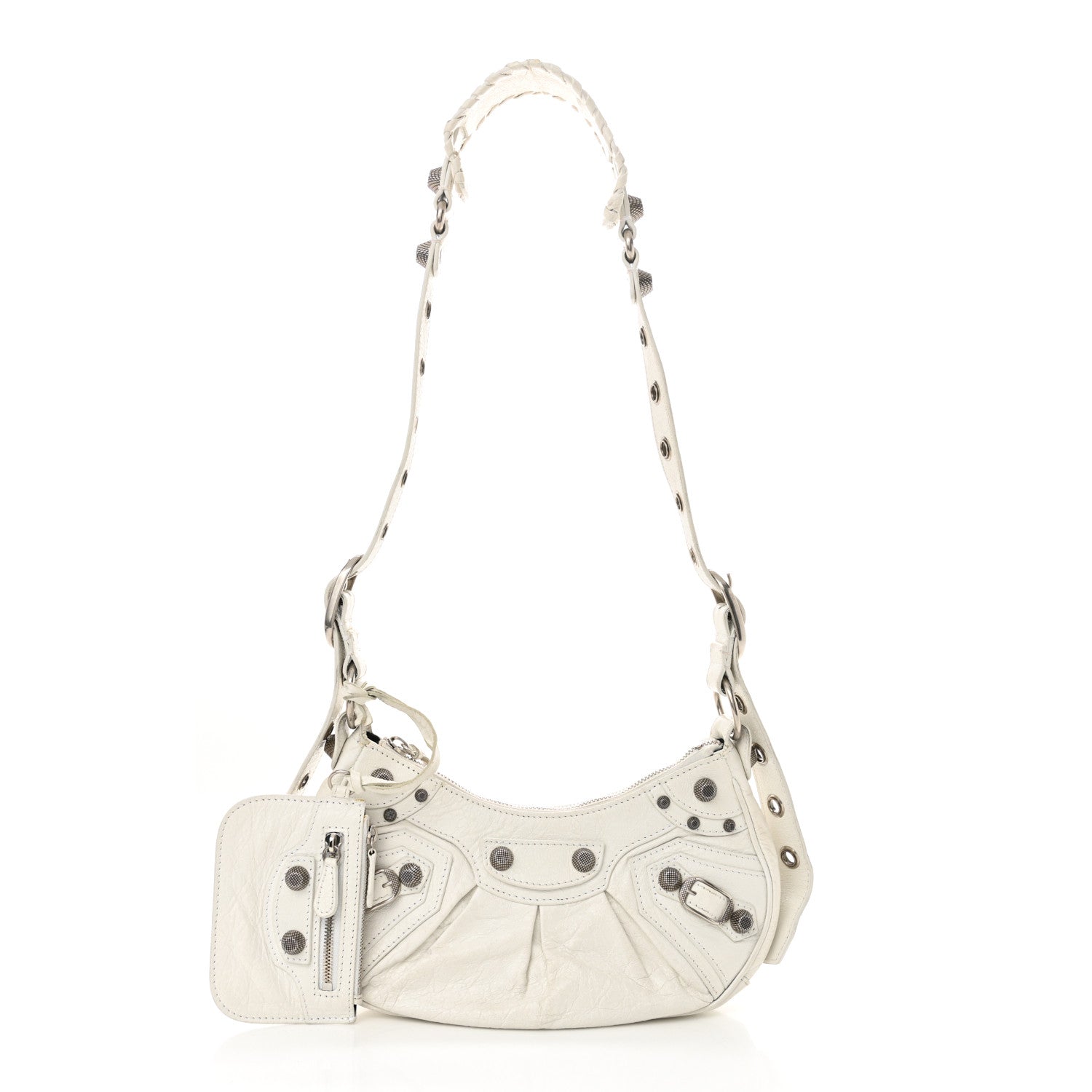 Balenciaga Agneau Arena Le Cagole Shoulder Bag XS Optic White 3 of 16