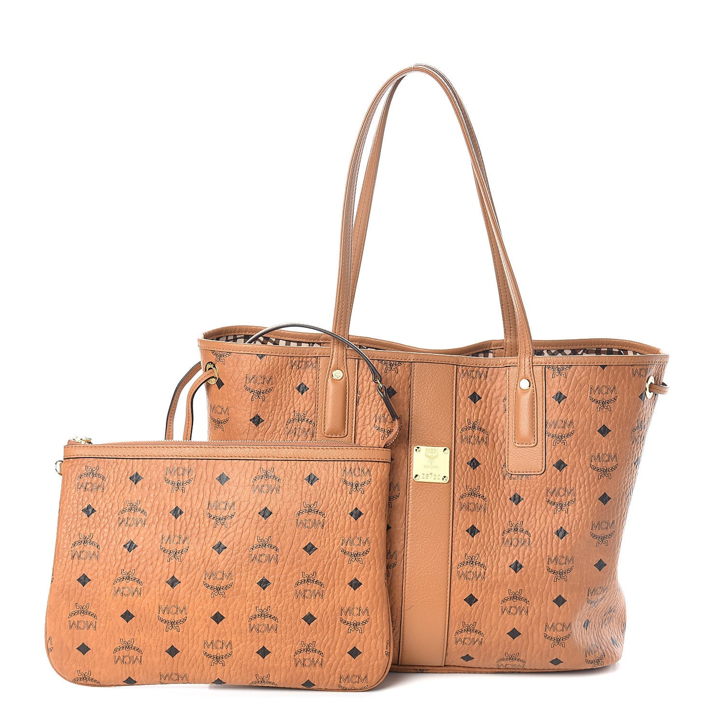 Visetos Medium Liz Reversible Shopper Tote Cognac