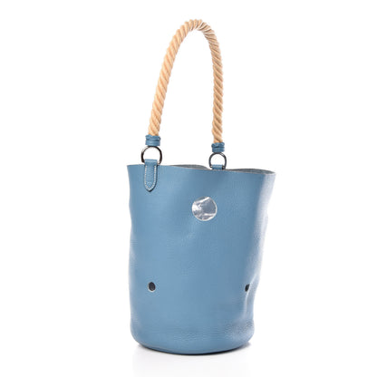 Hermes Taurillon Clemence Mangeoire Rope Bag Blue Jean 3 of 9