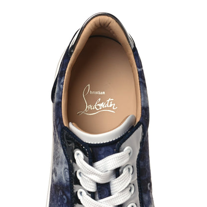 Christian Louboutin Calfskin Cotton Vieira Strass Womens Orlato Flat Sneakers 40 Multicolor 7 of 9