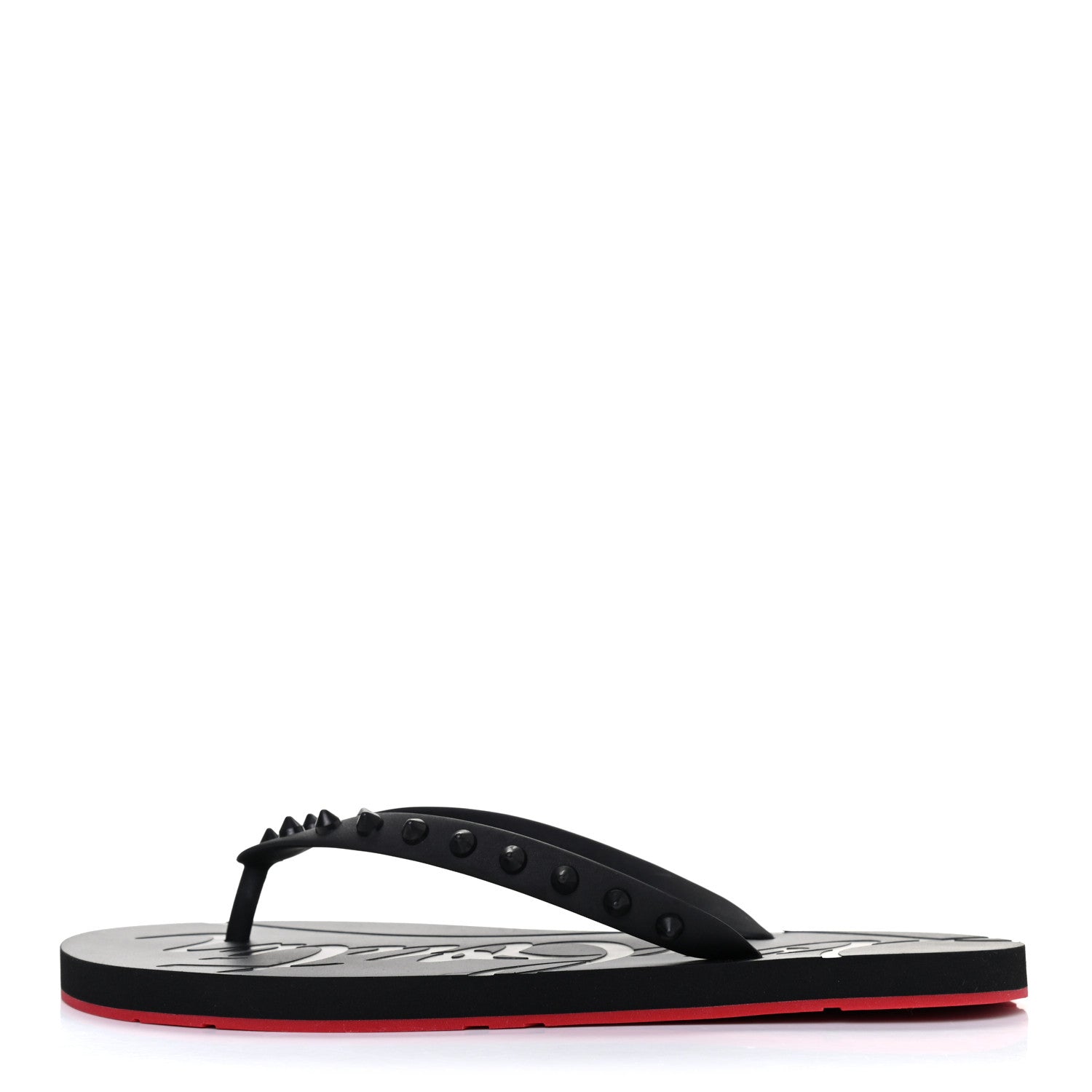 Christian Louboutin Rubber Spike Loubi Donna Flip Flop 39 Black 1 of 14