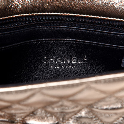 Chanel Metallic Lambskin Quilted Mini Square Flap Gold Black 8 of 11