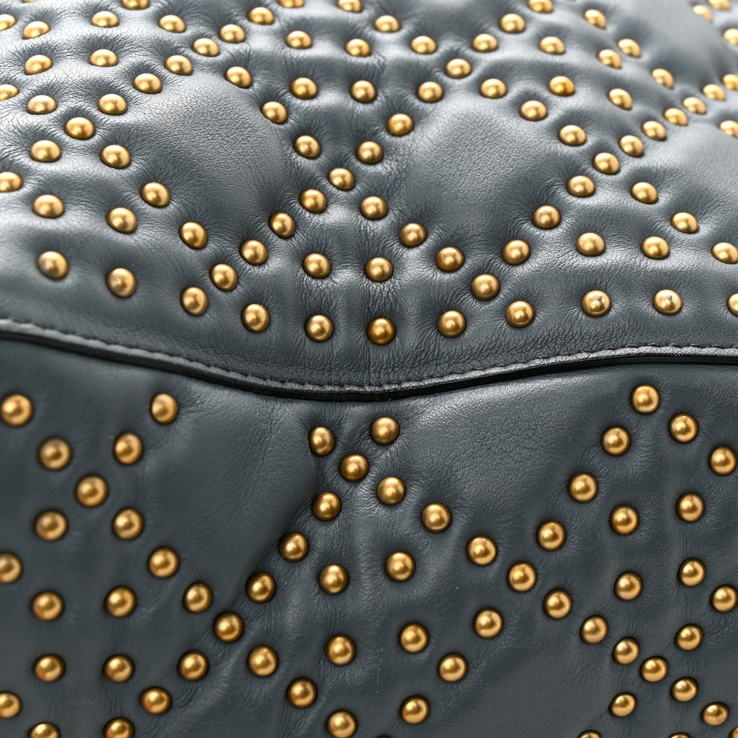Calfskin Cannage Studded Medium Supple Lady Dior Grey