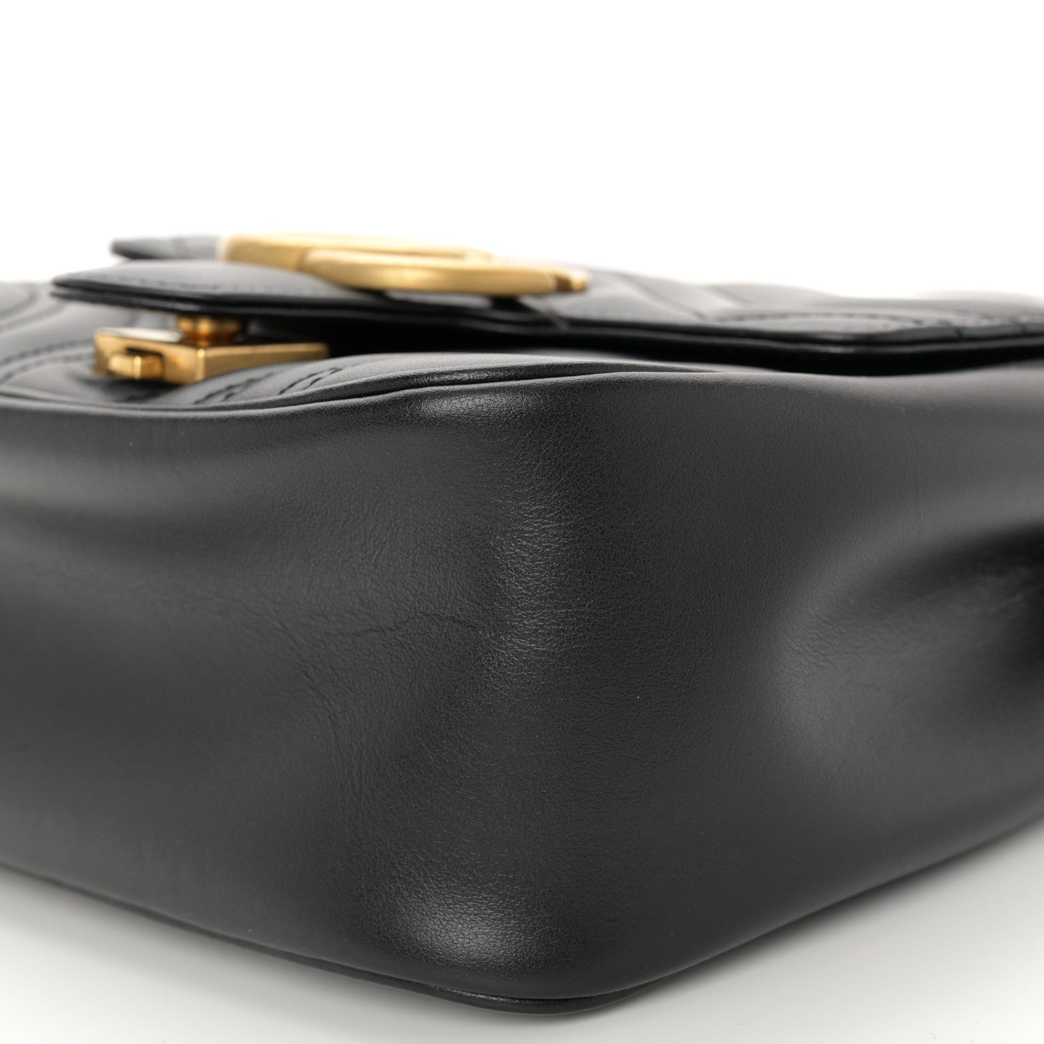 Gucci Calfskin Matelasse Mini GG Marmont Square Shoulder Bag Black 10 of 10