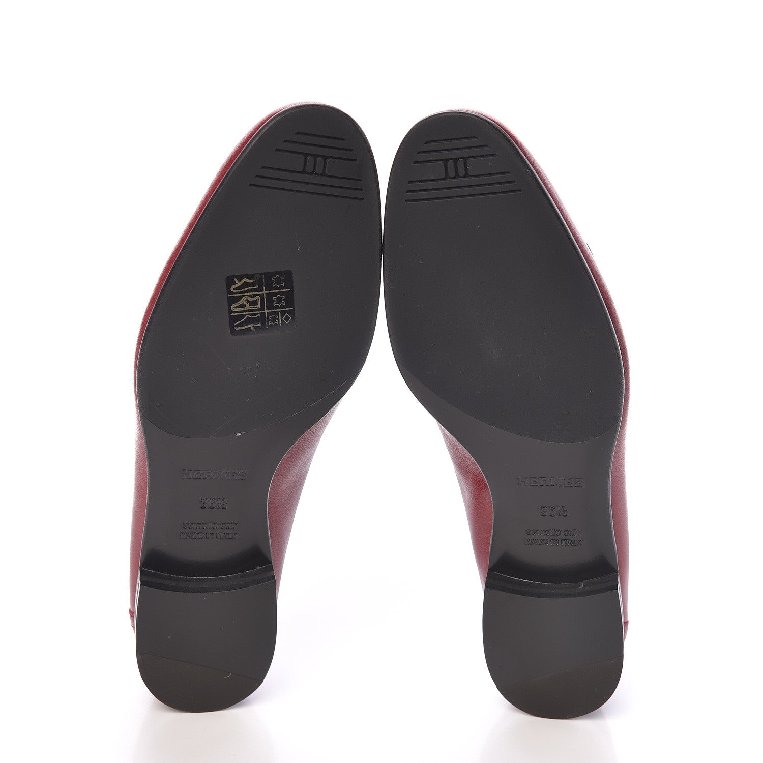 Hermes Goatskin Womens Royal Loafers 36.5 Rouge Tibétain 5 of 10