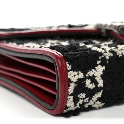 Gucci Tweed GG Monogram Mini Dionysus Chain Wallet Black White Romantic Cherry 8 of 11