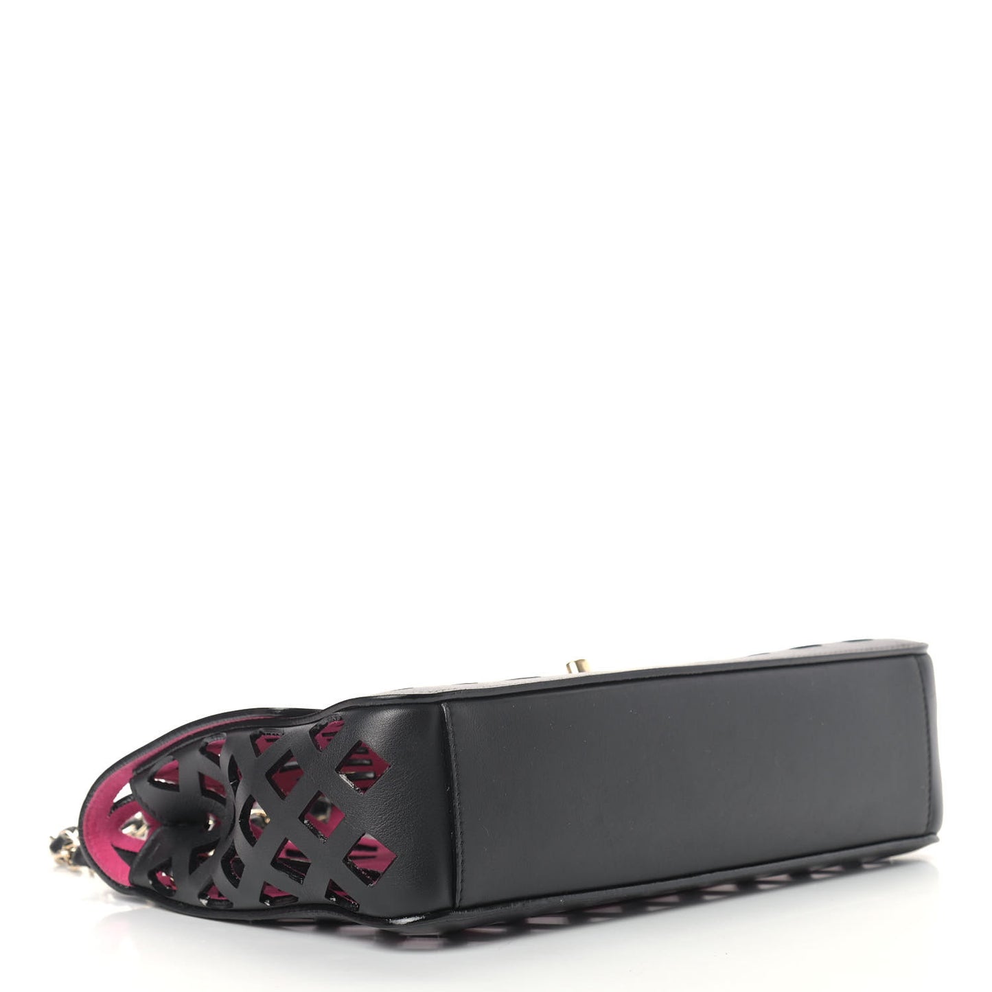 Lambskin Sea Through Flap Black Multicolor