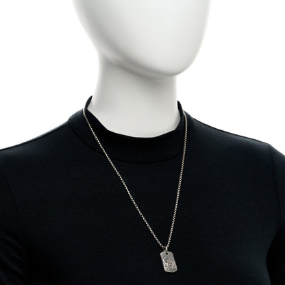 David Yurman Sterling Silver Mens Wave Tag Pendant Necklace 2 of 5
