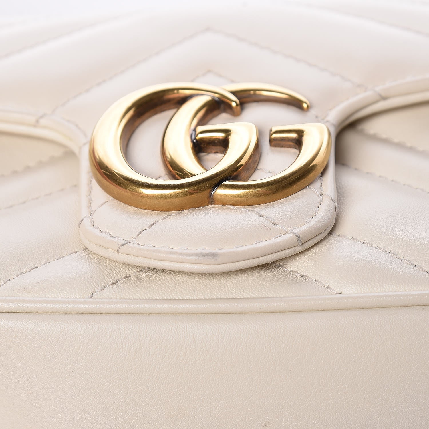 Gucci Calfskin Matelasse Super Mini GG Marmont Shoulder Bag White 10 of 17