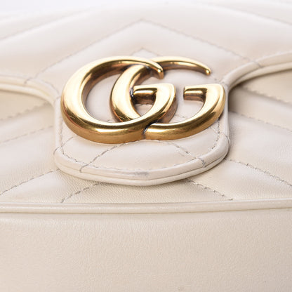 Gucci Calfskin Matelasse Super Mini GG Marmont Shoulder Bag White 10 of 17