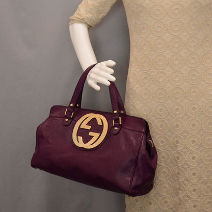 Gucci Leather Blondie Satchel Purple 2 of 7