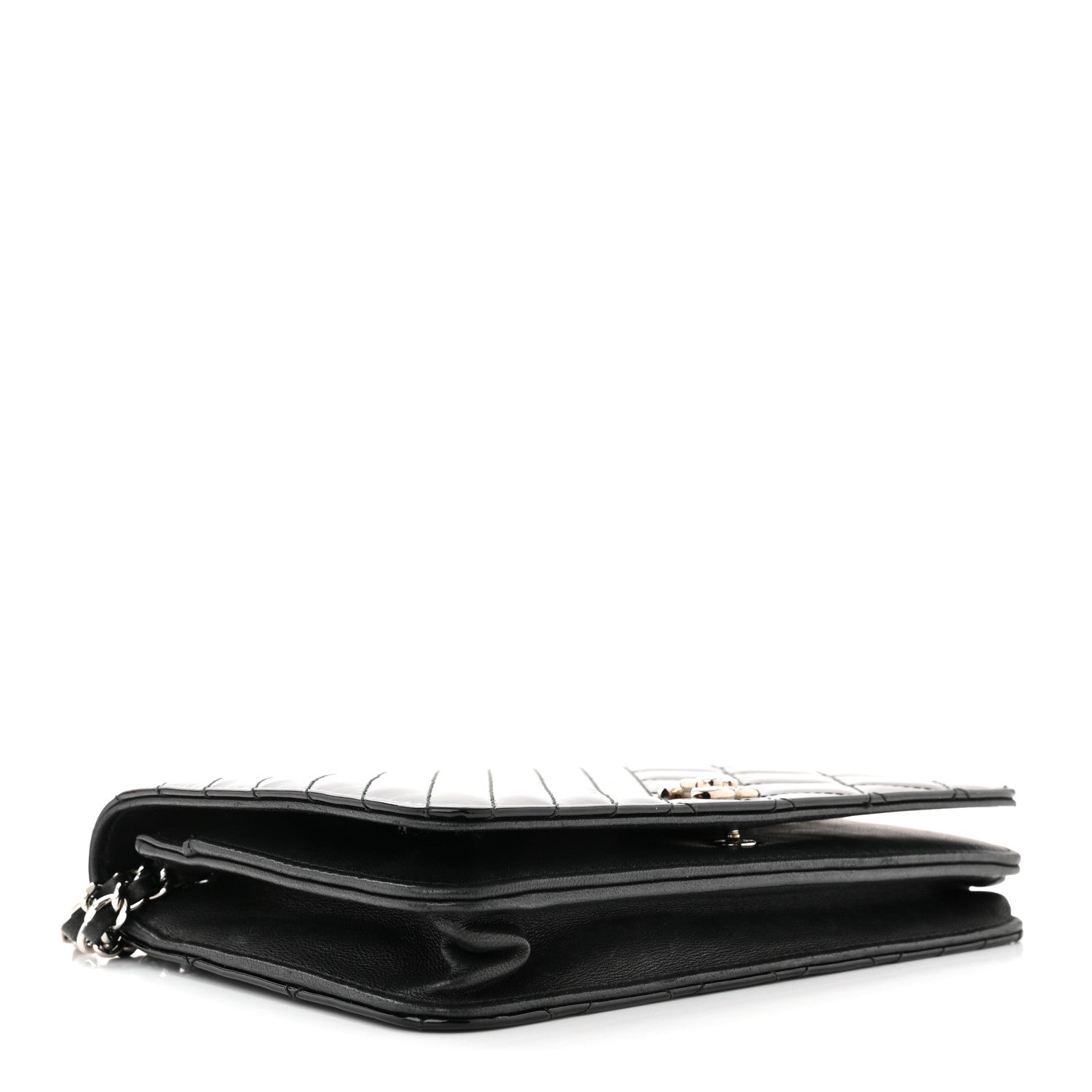 Chanel Patent Quilted Coco Boy Wallet On Chain WOC Black 4 of 12