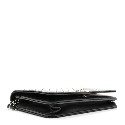Chanel Patent Quilted Coco Boy Wallet On Chain WOC Black 4 of 12