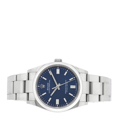Rolex Stainless Steel 36mm Oyster Perpetual Watch Bright Blue 126000 2 of 5