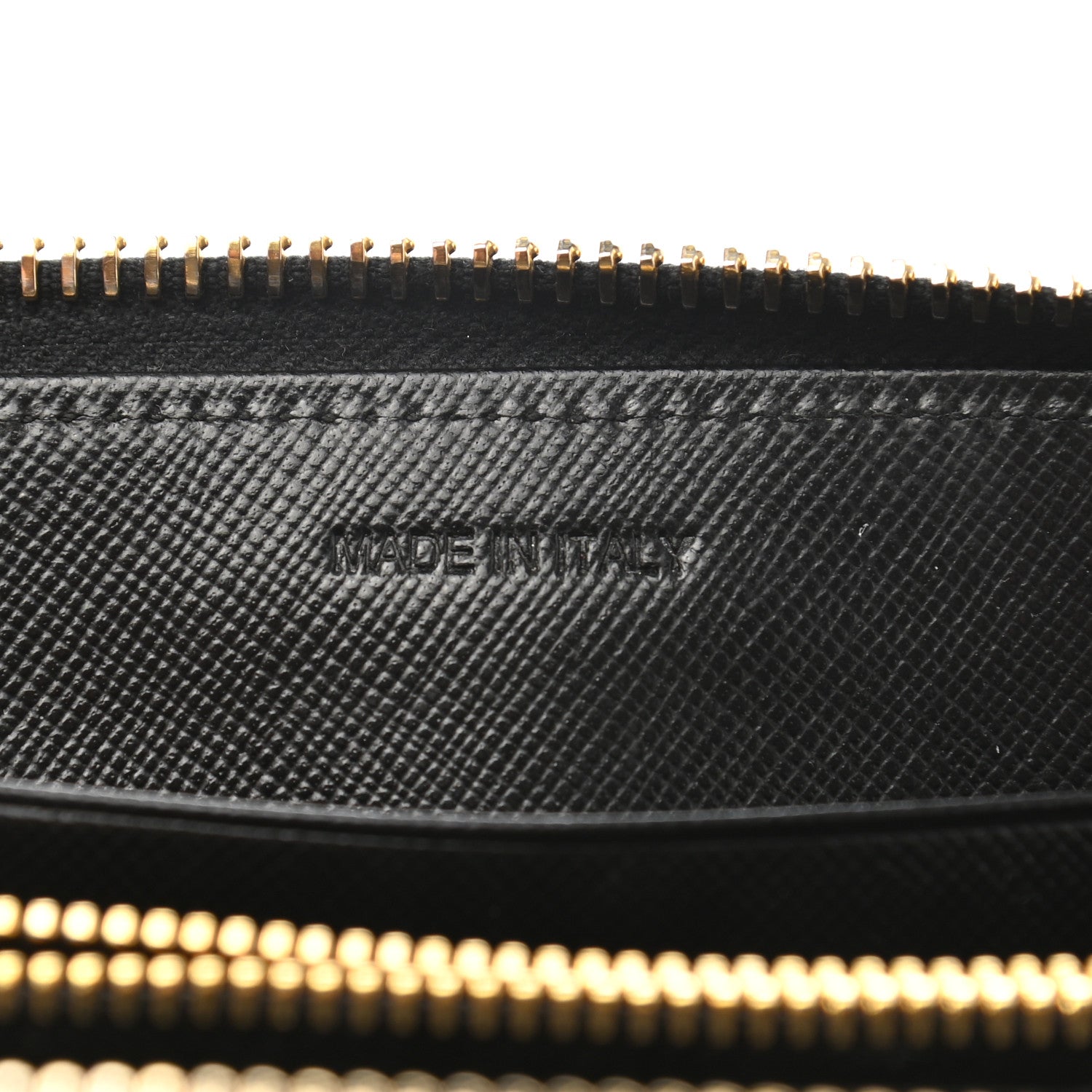 Prada Saffiano Metal Zip Around Wallet Black 7 of 10