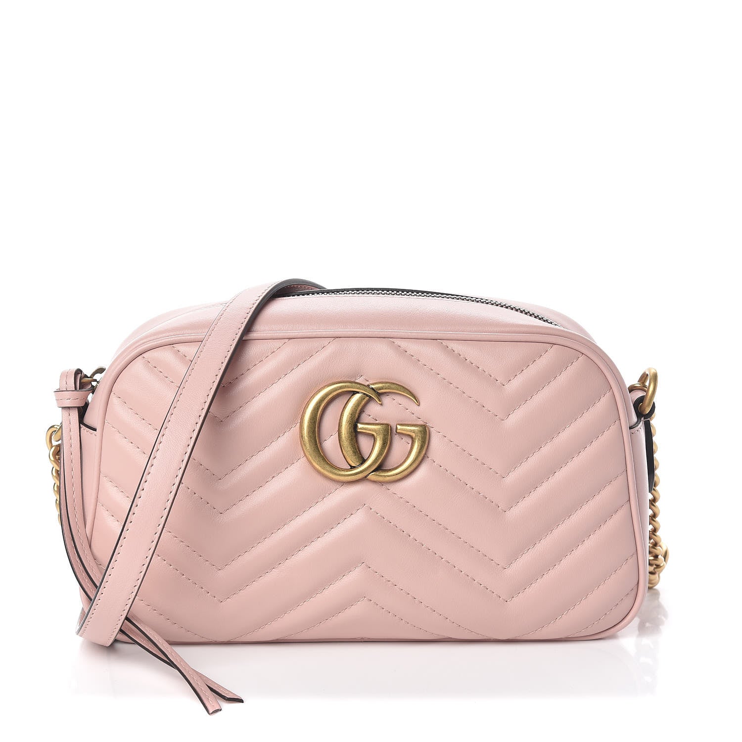 Gucci Calfskin Matelasse Small GG Marmont Chain Shoulder Bag Perfect Pink 1 of 10