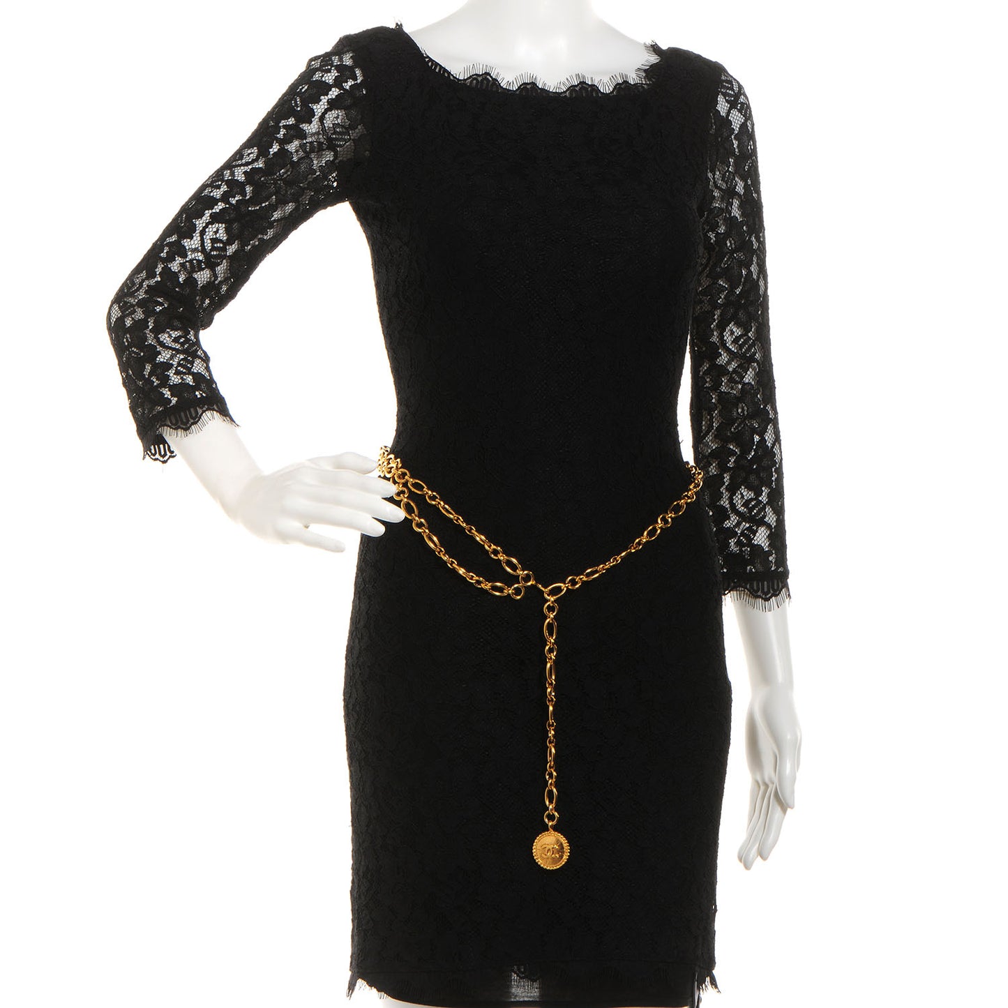 Chain Sunburst Medallion CC Belt Gold