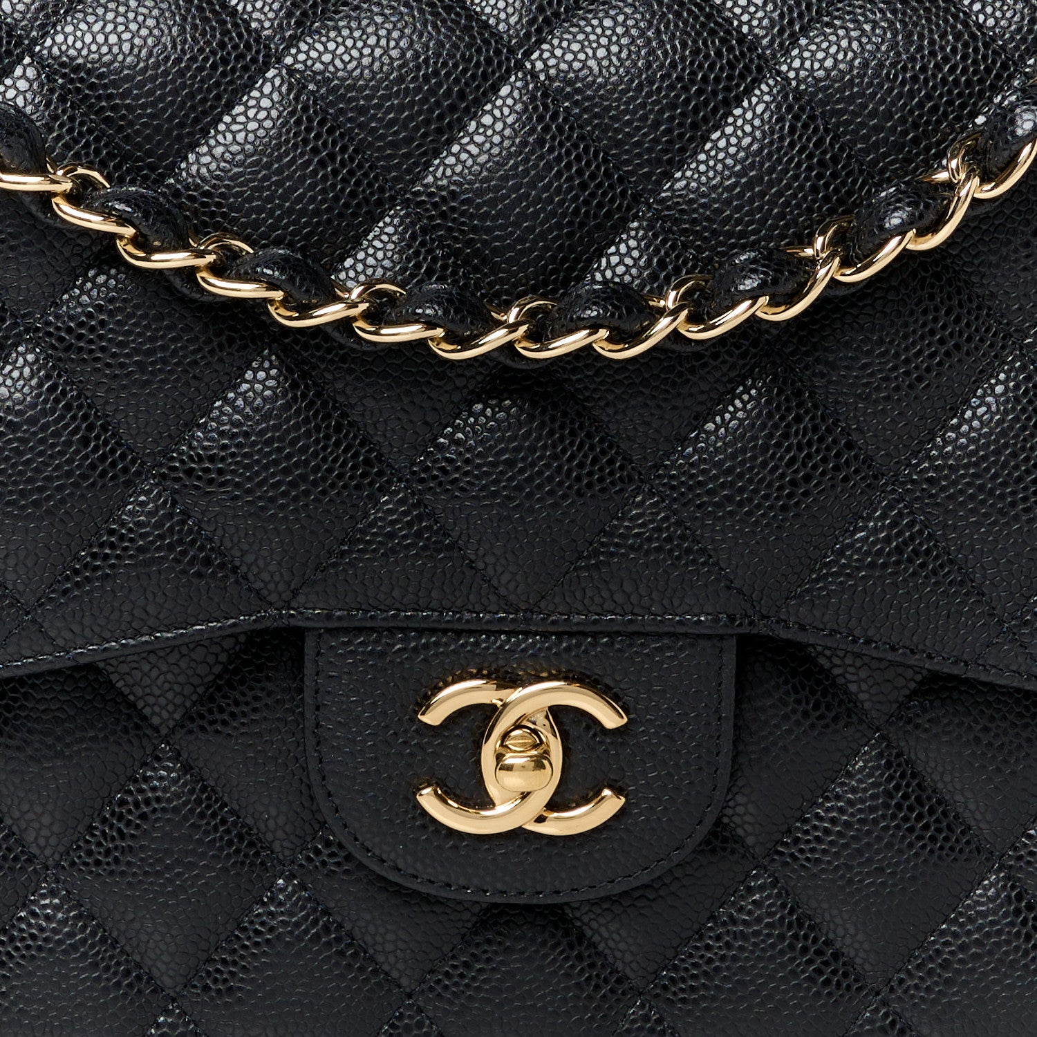 Chanel Caviar Quilted Jumbo Double Flap Black 9 of 12