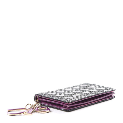 Christian Dior Patent Cannage Lady Dior Mini Wallet Black 3 of 13