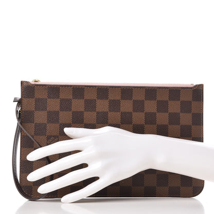 Louis Vuitton Damier Ebene Neverfull MM GM Pochette Rose Ballerine 2 of 8