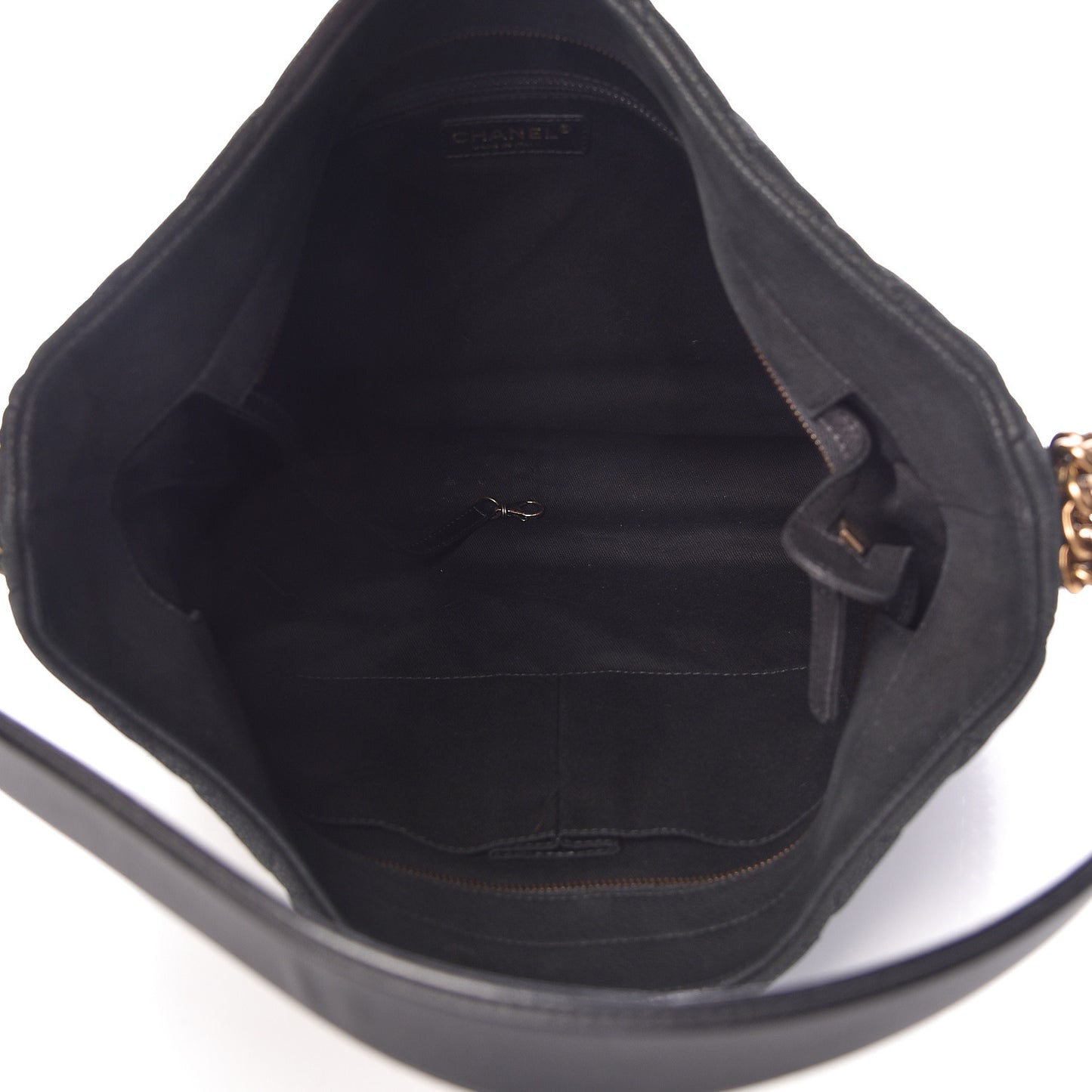 Iridescent Caviar Quilted Country Chic Hobo Black