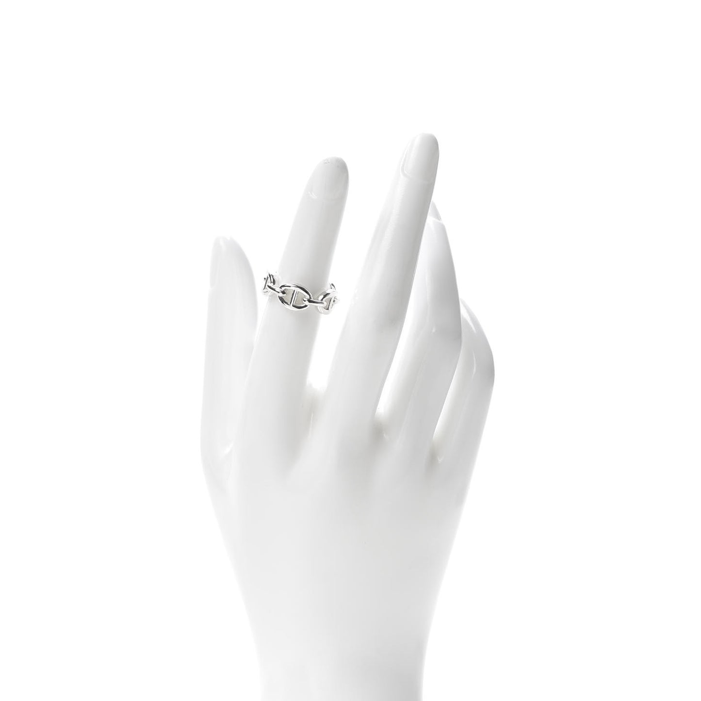 Sterling Silver PM Chaine d'Ancre Enchainee Band Ring 50 5.25