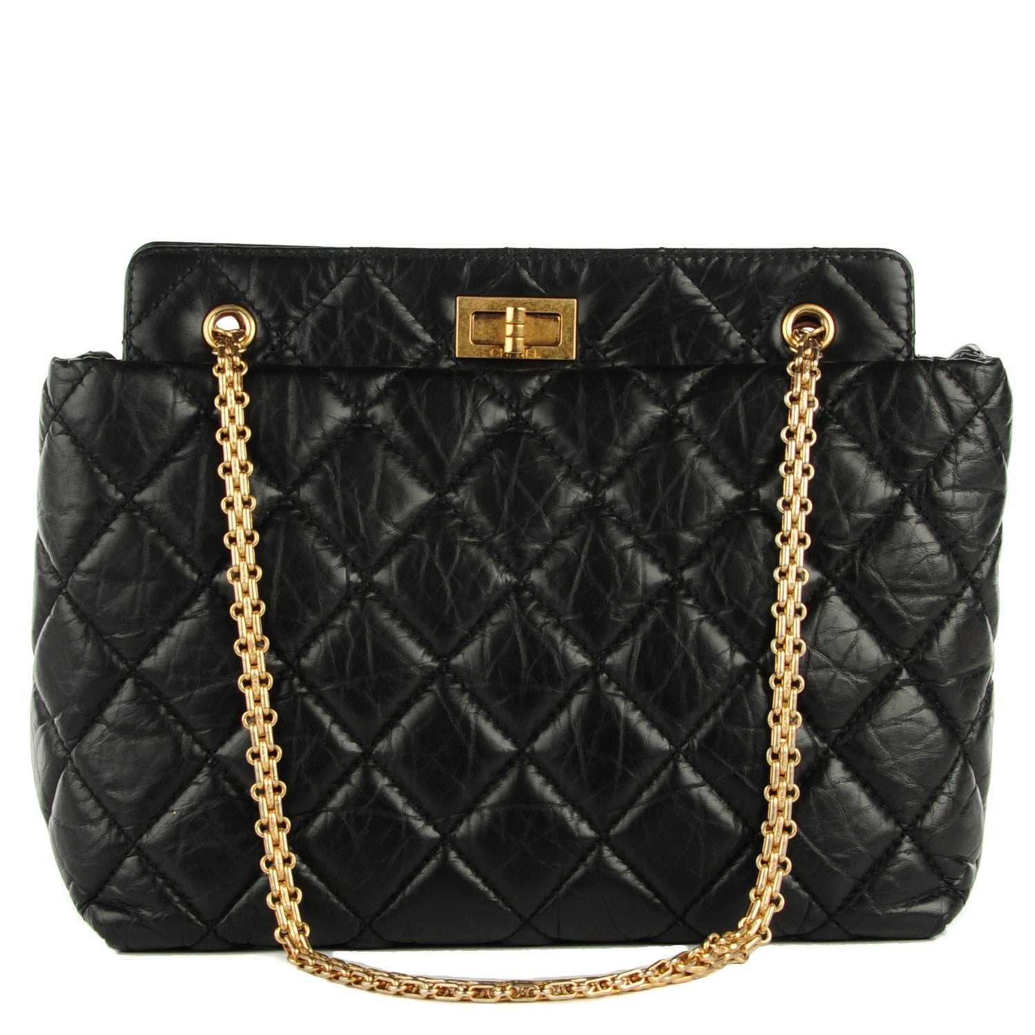 Chanel Aged Calfskin Reissue 2.55 Tote Black 1 of 7