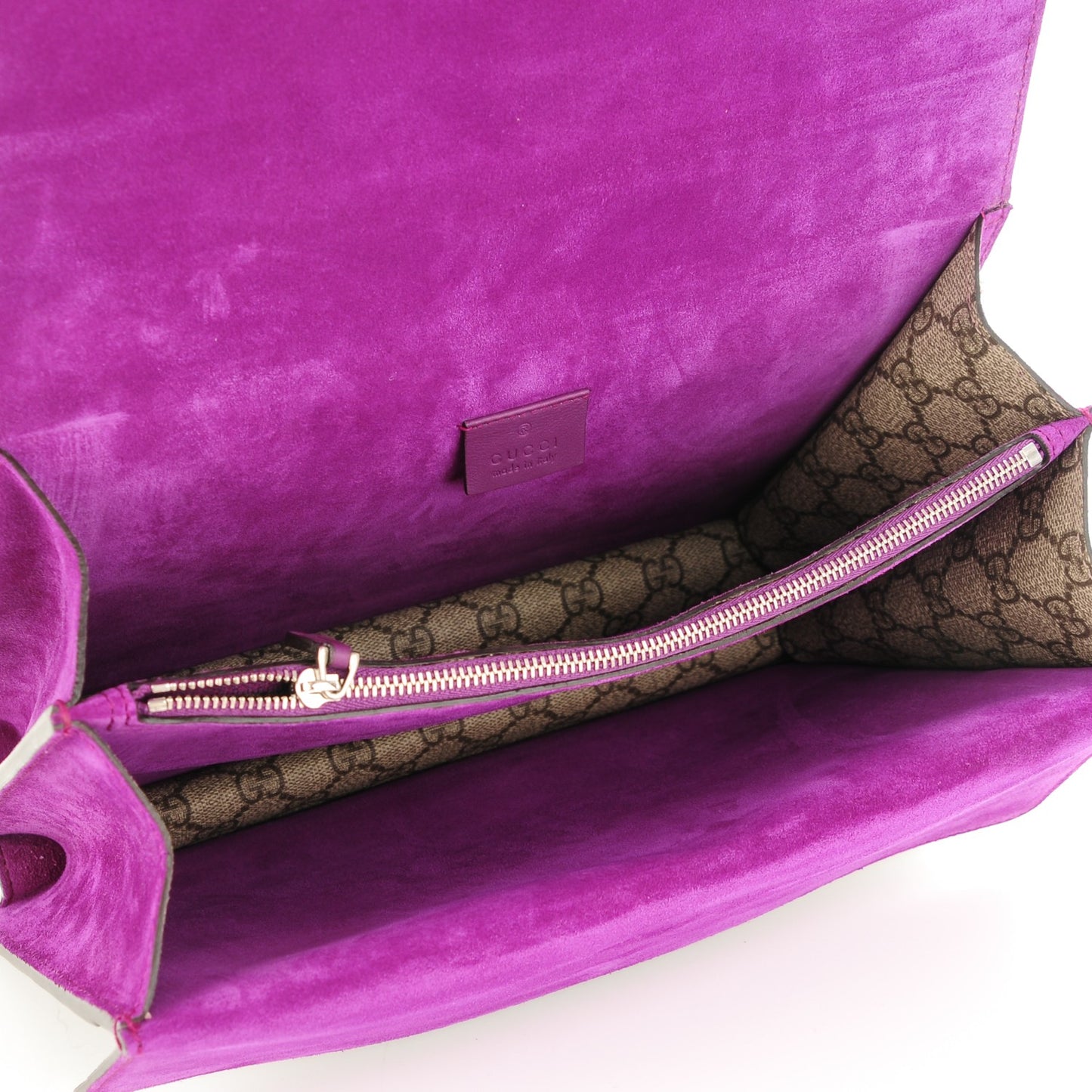 GG Supreme Monogram Bird Embroidered Medium Dionysus Shoulder Bag Purple